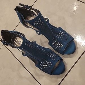 Teal colored cage sandals by Worthington. Size 8.5
